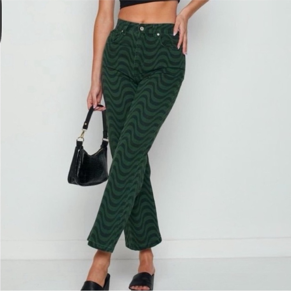 Beginning Boutique Venom Wavy Chevron Striped Jeans